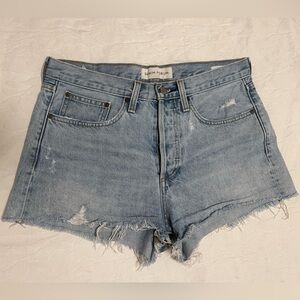 Denim Forum High waisted blue denim shorts